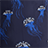 Women Embroidered Triangle Bikini Top Beaded Jellyfish - Limited Collection NAVY swatch view